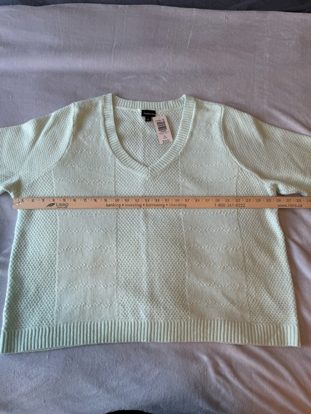 TORRID - NWT Mint V-Neck Knit Sweater - Size 1 - Picture 9 of 9
